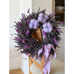 Wianek na drzwi naturalny "Lawendowa Chmurka" 30 cm